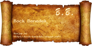 Bock Benedek névjegykártya