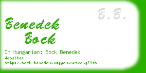 benedek bock business card